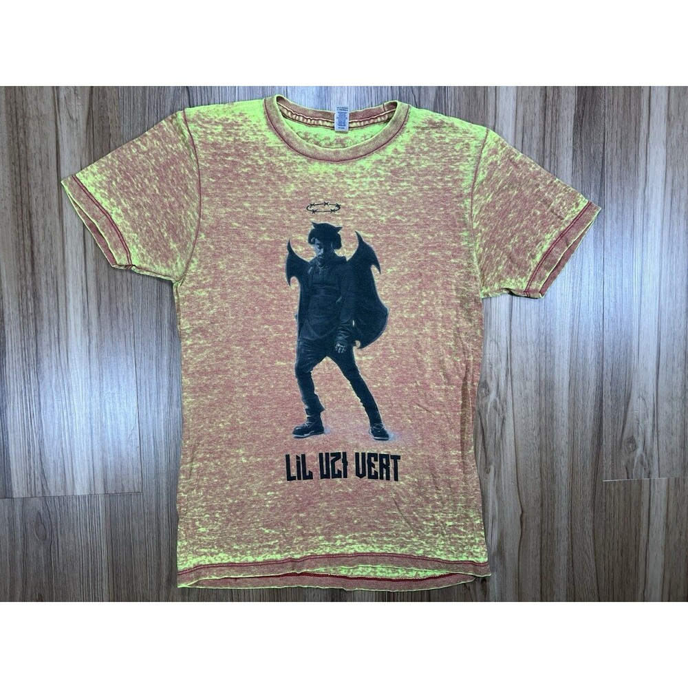 Lil Uzi Vert T-Shirt Dark Angel Yellow Red Shirt Tee Burnout Thin Graphic